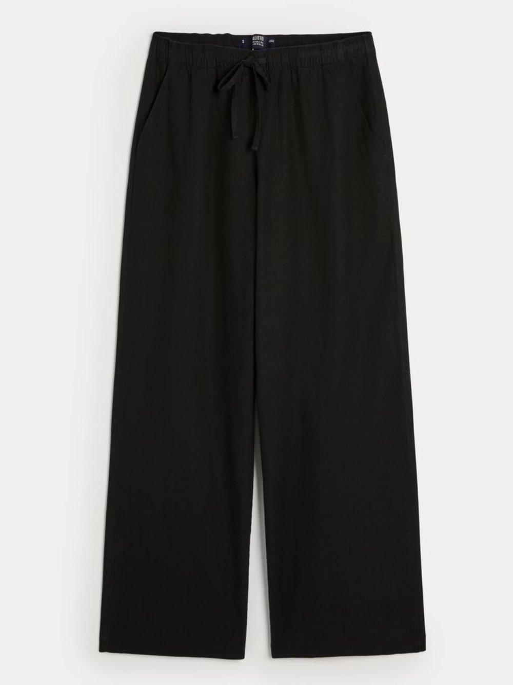 Hollister Black Wide-Leg Linen Pants